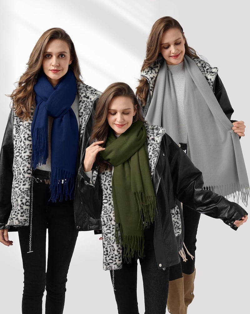 Ymomode Store Scarfs for Women Pashmina Shawls and Wraps for Evening Dress Bridesmaid Wedding Bridal Winter Warm Long Large Scarves - Image 5